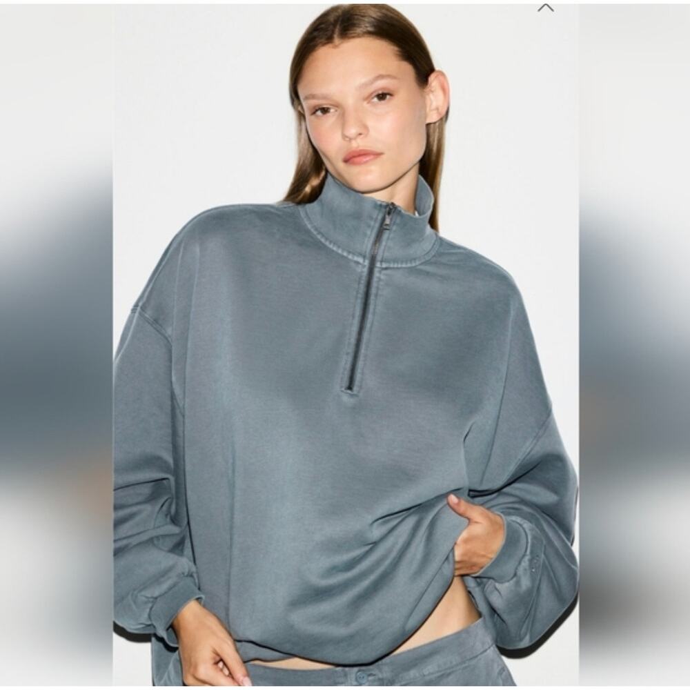 NWT Skims 2x Slouchy 1/2 zip pullover